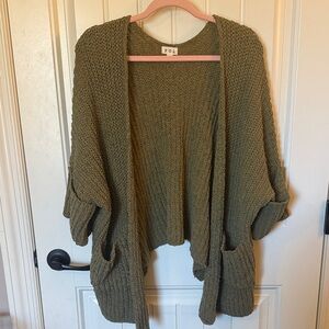 POL Olive Women's Cardigan Sweater